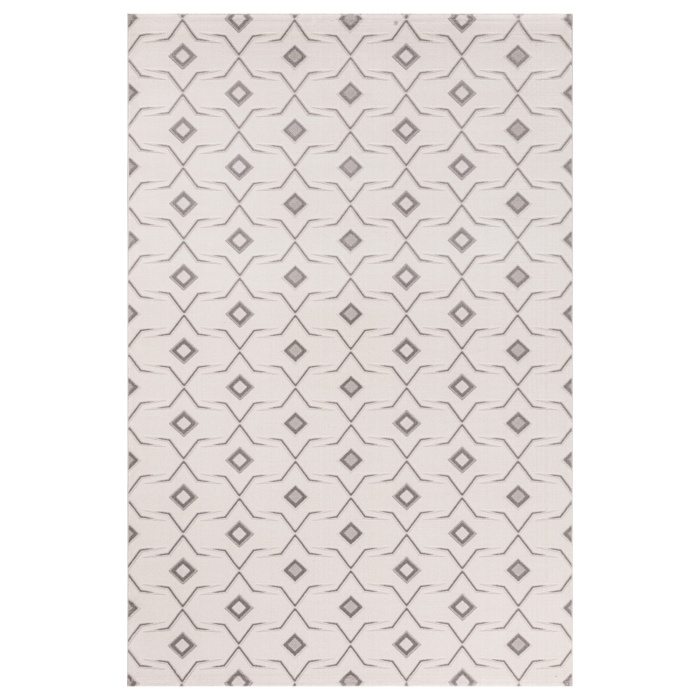 Troya Beyaz Gri Yumuşak Konforlu Rug J0092