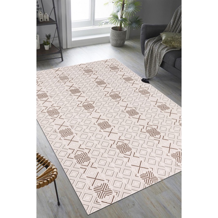 Troya Yumuşak Konforlu Rug VİZON BEYAZ J0090