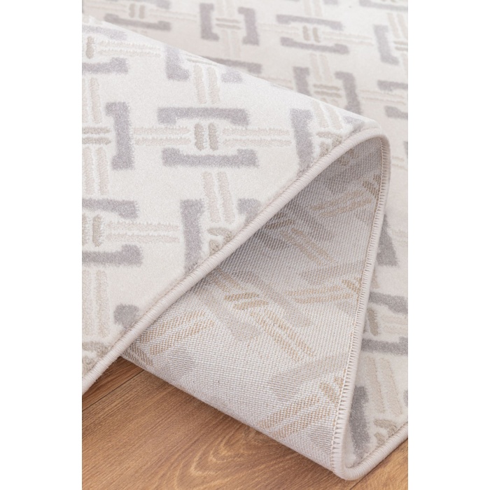 Troya Gri Beyaz Yumuşak Konforlu Rug J0087