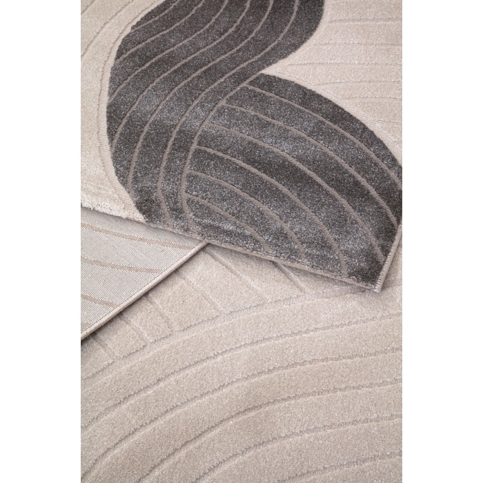 Elmina Beyaz Gri Yumuşak Konforlu Rug