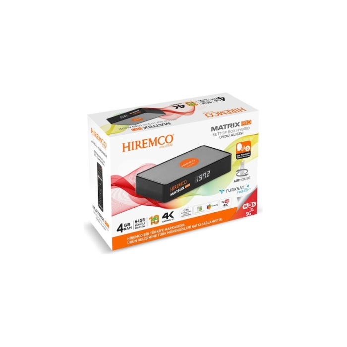 Hiremco Matrix Pro 4K UHD Android10 Uydu Alıcısı