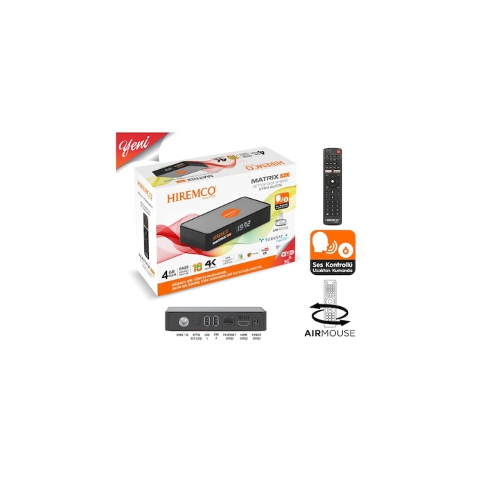 Hiremco Matrix Pro 4K UHD Android10 Uydu Alıcısı