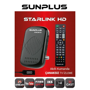 Technozi Sunplus Starlink HD Uydu Alıcısı Display Göz Üniversal Kumanda