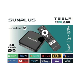 Technozi Tesla S 2 AİR Android Tv Box 2gb Ram -16 gb Hafıza Android 12 Tvbox -4 k 3840x2160 p Wİ-Fİ 6