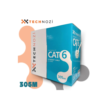 Technozi  305mt Metre Cat6 23awg Kablo Ethernet İnternet Network Ağ Ip Kamera Kablo