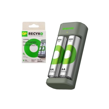 GP Recyko Pil Şarj Aleti 2li Aa 2xaa 2600 Mah Pil Hediye