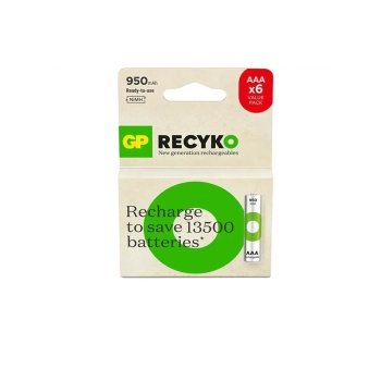 GP ReCyko 950 mAh 1.2 V Ni-MH 6lı AAA İnce Kalem Şarjlı Pil