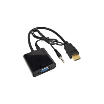 HDMI To Vga Dönüştürücü Ses Kablosu Siyah