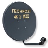 Technozi 70 cm 0.60 mm Off - Set Çanak Anten Siyah