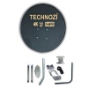 Technozi 80 cm 0.50 mm Küçük Mount Off - Set Çanak Anten Siyah