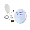 Technozi Yeni Nesil Ofset Çanak Anten 70 CM + LNB2 Çiftli 45 M Kablo Set