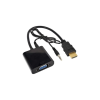 HDMI To Vga Dönüştürücü Ses Kablosu Siyah
