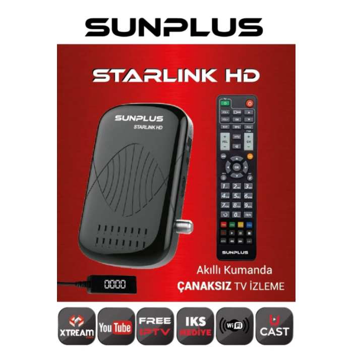Technozi Sunplus Starlink HD Uydu Alıcısı Display Göz Üniversal Kumanda