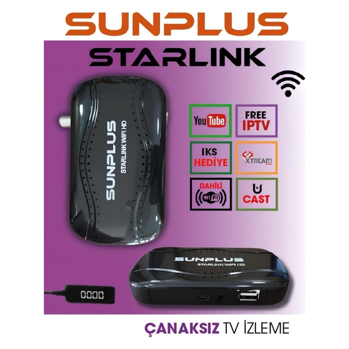 Technozi Sunplus Starlink Wifi - Dahili Wifi Uydu Alıcısı Display Göz Üniversal Kumanda