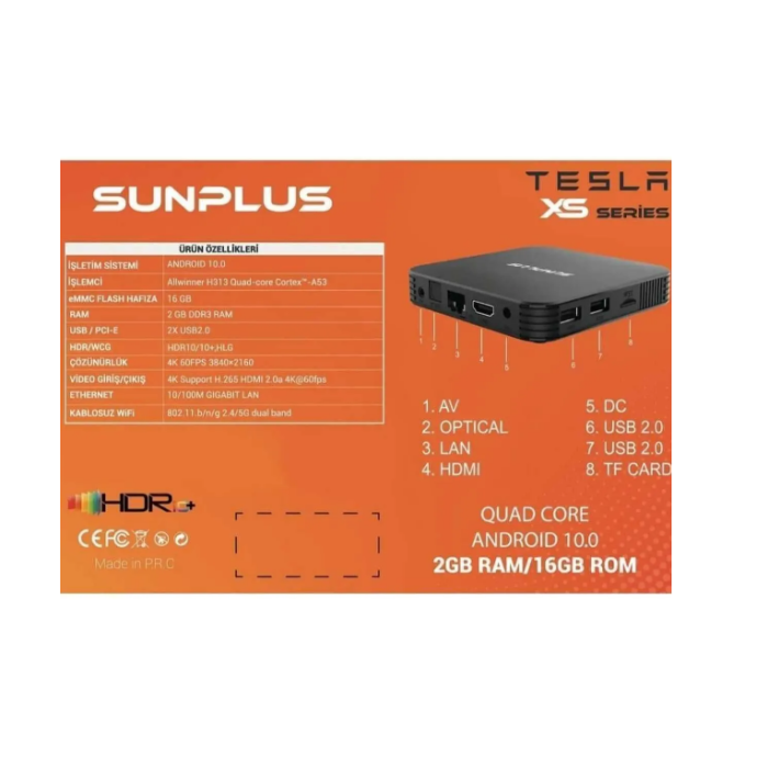 Technozi Tesla Xs Series Android Tv Box 2gb Ram -16 gb Hafıza Android 12 Tvbox