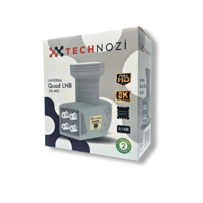 Technozi ZM-400 - 4lü Lnb Dörtlü Elenbi Quad 8k Ultra Hd