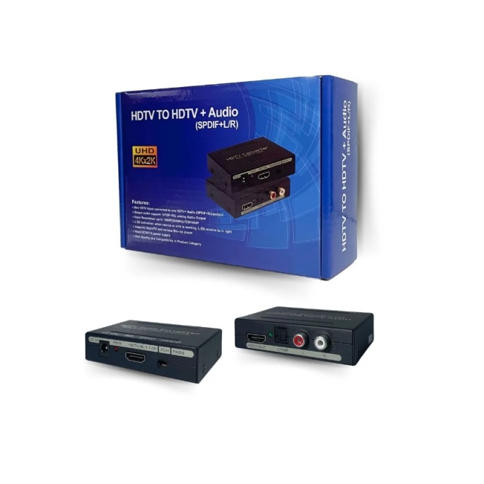Techonozi Hdmı Ses Ayırıcı Hdmı To Hdmı + 3.5mm Audio + Optik Spdif Out Hdmı Ses Dönüştürücü Audio Extractor