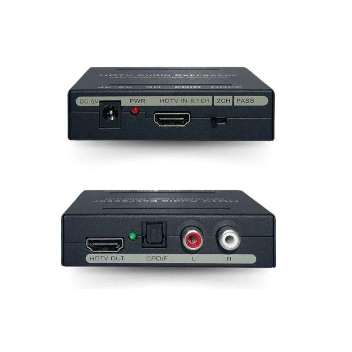 Techonozi Hdmı Ses Ayırıcı Hdmı To Hdmı + 3.5mm Audio + Optik Spdif Out Hdmı Ses Dönüştürücü Audio Extractor