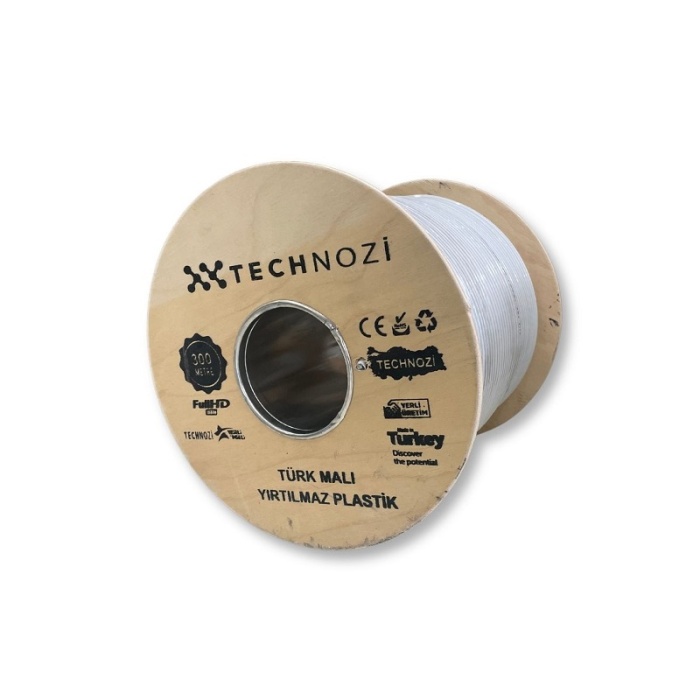 Technozi 300 Metre Çanak Anten Kablosu Rg6 U4 80 Tel Anten Kablosu