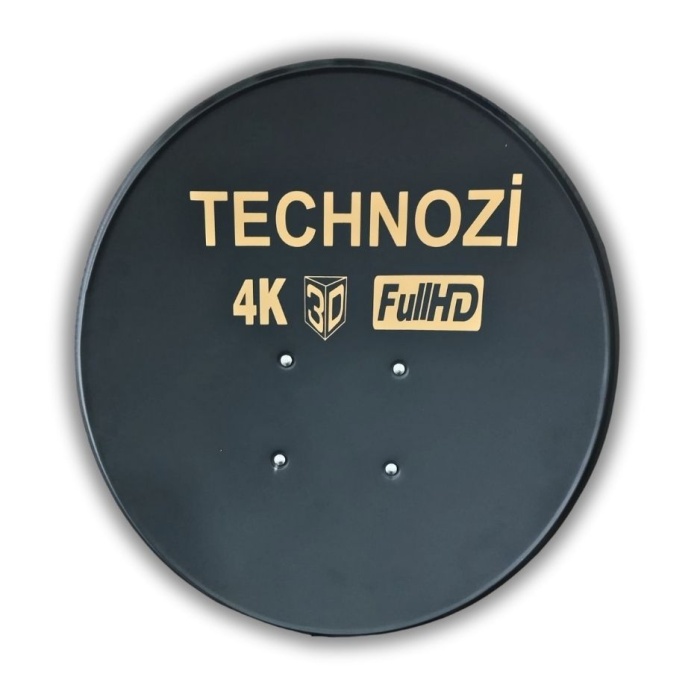 Technozi 70 cm 0.60 mm Off - Set Çanak Anten Siyah
