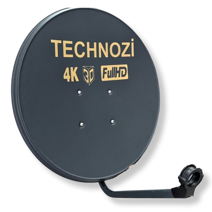 Technozi 70 cm 0.60 mm Off - Set Çanak Anten Siyah
