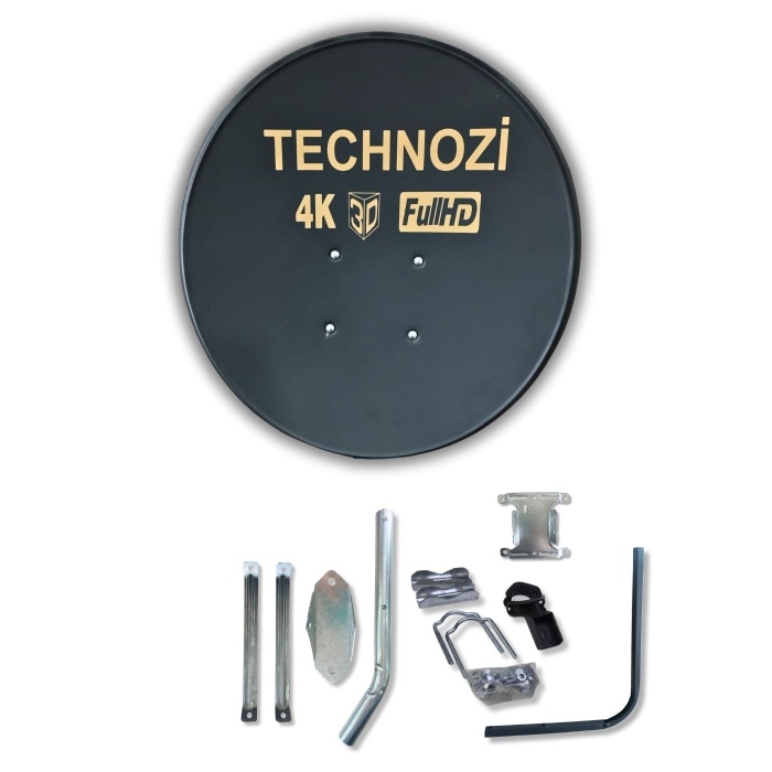 Technozi 80 cm 0.50 mm Küçük Mount Off - Set Çanak Anten Siyah