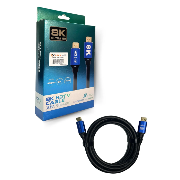 Technozi 3 Metre 8k Hdmı 2.1 Kablo Ultra Hdmı 2.1 Premium Yüksek Hızlı Ses Ve Görüntü Kablosu