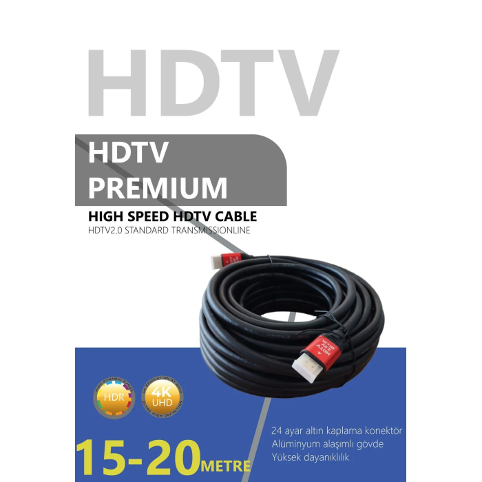 Technozi 20 Metre 4k Hdmı Kablo Hdtv Premium Yüksek Hızlı 4k Ultra Hd Hdmı 2.0 Ses Ve Görüntü Kablosu