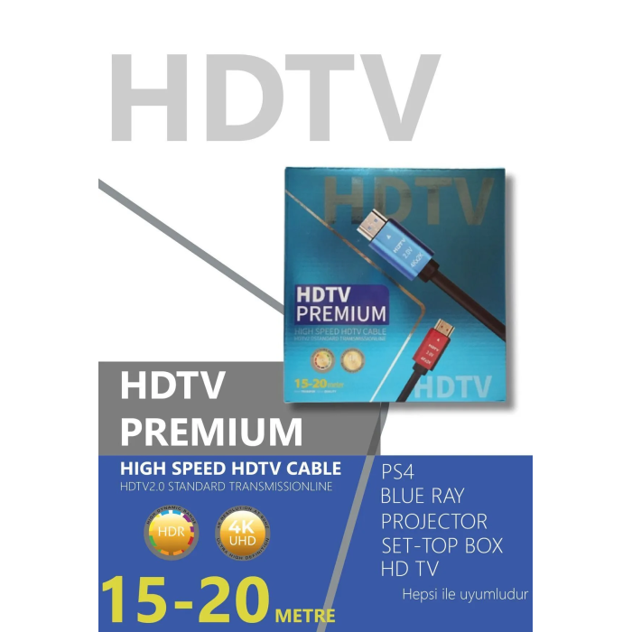 Technozi 15 Metre 4k Hdmı Kablo Hdtv Premium Yüksek Hızlı 4k Ultra Hd Hdmı 2.0 Ses Ve Görüntü Kablosu