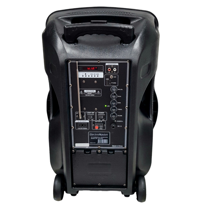 Electromaster ES-3845 15 Portatif Taşınabilir Ses Sistemi 200Watt 1 El Telsiz +1 Yaka Telsiz