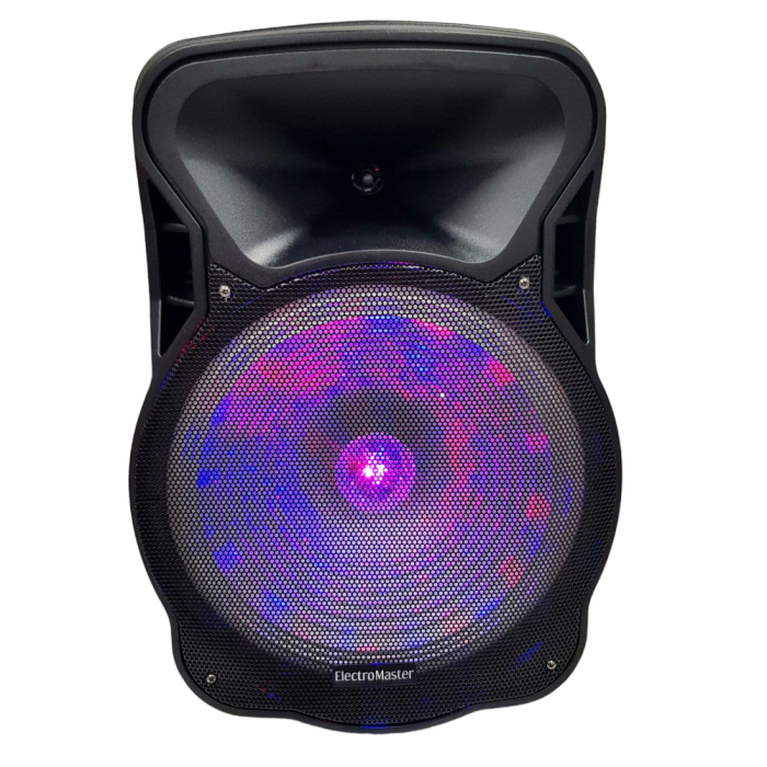 Electromaster ES-3845 15 Portatif Taşınabilir Ses Sistemi 200Watt 1 El Telsiz +1 Yaka Telsiz