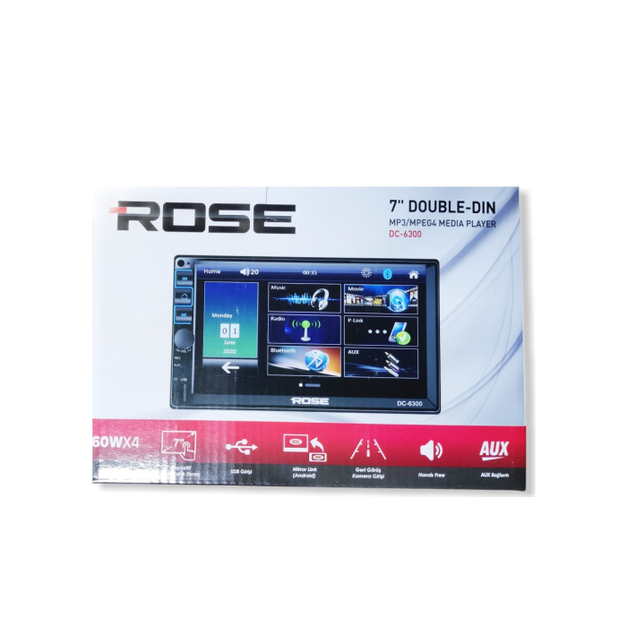 Rose DC-6300 Bt 7 Inç Double Oto USB Sd Bluetooth Teyp