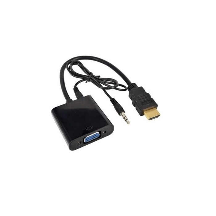 Technozi HDMI To VGA Kablo Çevirici Dönüştürücü Görüntü Aktarıcı Sesli AUX Kablo