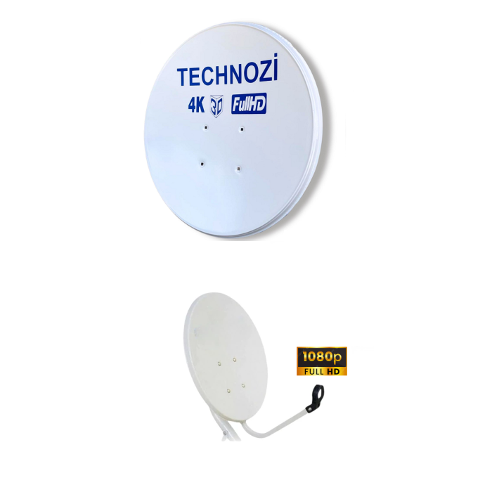 Technozi Yeni Nesil 80 cm 0.50 mm Küçük Mount Off - Set Çanak Anten