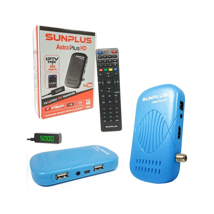 Sunplus Uydu Alıcı Mini Full Hd Iptv Wıfı Ucast Astra+ Hd (2 Yıl Iks Hediye)