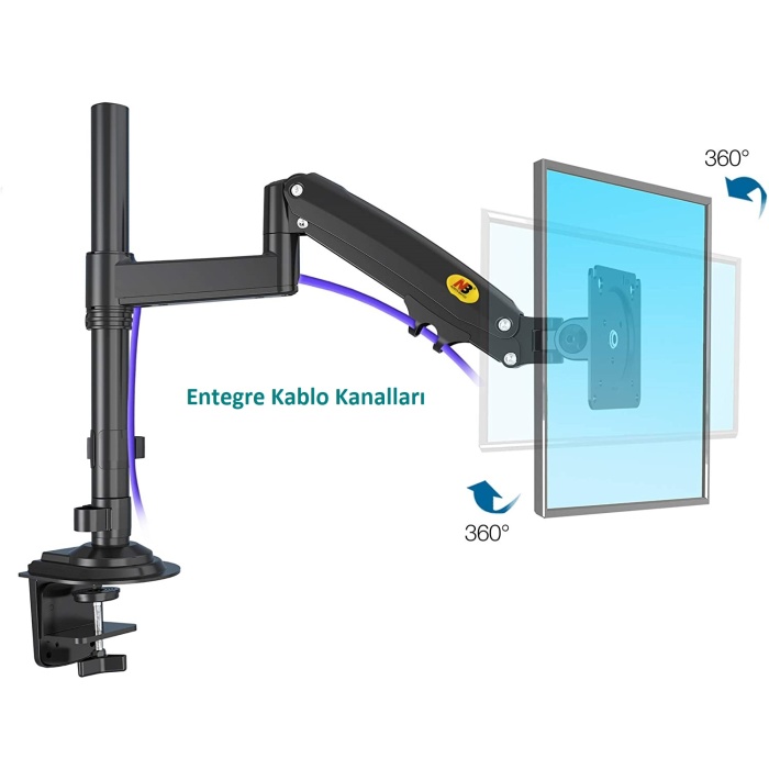North Bayou Nb H100 17-30 Amortisörlü Monitör Kolu 2-9 Kg Monitör Standı