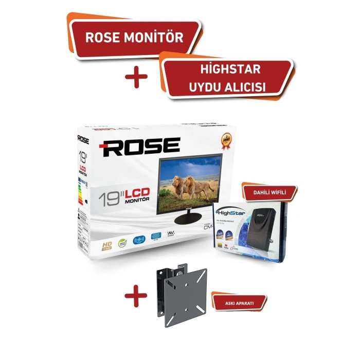 Tır Karavan Tekne Yat Seti Monitör 19 - Askı Aparatı + Uydu Alıcısı