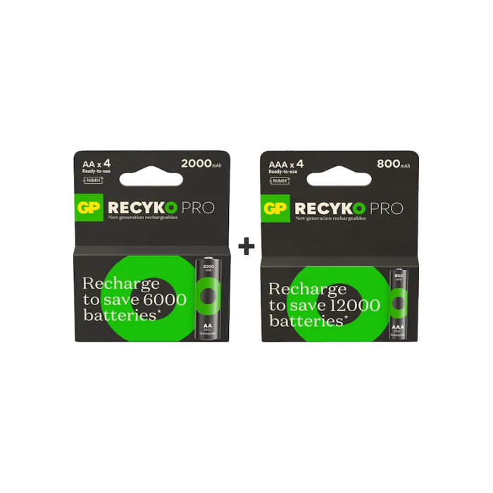 Gp Recyko Pro 800 + Pro 2000 mAH Ultra Pro Set