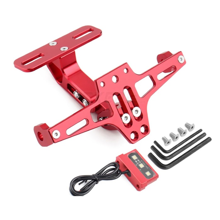KATLANABİLİR ARKA PLAKALIK - LED IŞIKLI - CNC METAL - PARLAK RENKLER - KIRMIZI