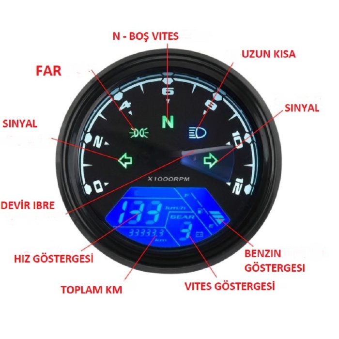 HAYALET SAAT - KM SENSÖRLÜ - SENSÖR DAHIL