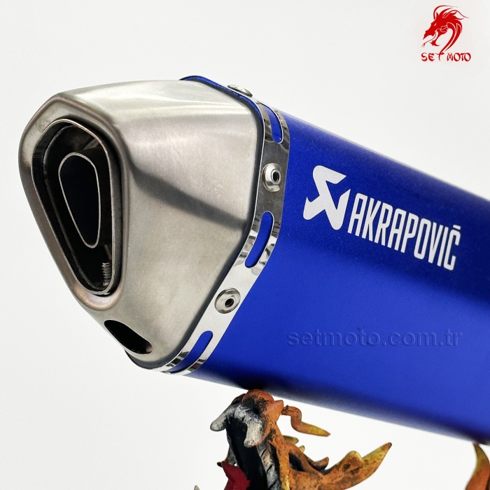 AKREP MOTORSIKLET EGZOS TOK SESLI - MAVİ RENK - 35CM - SUSTURUCU SÖK TAK