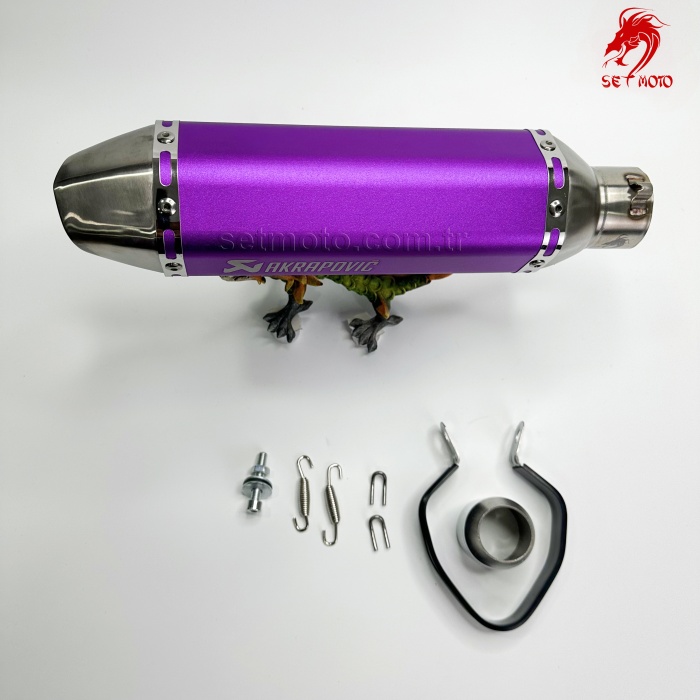 TOK SES EGZOZ  - 37CM - MOR RENK - KROM UÇ - SUSTURUCU SÖK TAK