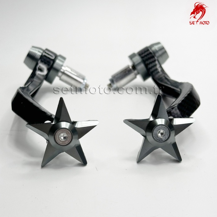YILDIZ ELCİK MANET KORUMA - CNC İŞLEME - KARBON KOL- UNIVERSAL ÜRÜN - GÜMÜŞ