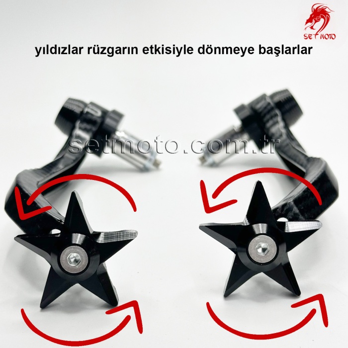 YILDIZ ELCİK MANET KORUMA - CNC İŞLEME - KARBON KOL- UNIVERSAL ÜRÜN - SİYAH