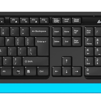 A4Tech FG1010 Nano  Alıcı 2000DPI Kablosuz Multimedia Türkçe Klavye + Mouse Seti - Mavi