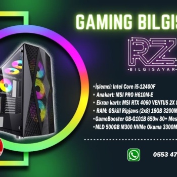 RZ GAMİNG V2 İ5-12400F/16GB RAM 500GB M2 SSD / 4060 EKRAN KARTI