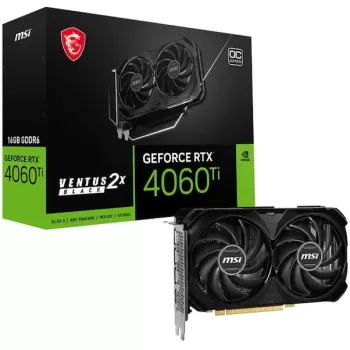 MSI GeForce RTX 4060 Ti Ventus 2X BLACK OC 16GB GDDR6 128Bit DLSS 3 Ekran Kartı