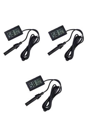 3 Adet Dijital Ekran Sıcaklık Ve Nem Ölçer - Termometre Higrometre Kuluçka