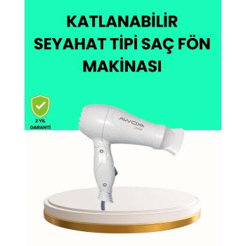 Katlanabilir Seyahat Tipi Saç Kurutma Makinesi Çift Kademeli Ayar