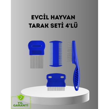 KESGİN MARKET ® 4’lü Kedi Köpek Tüy Temizleme Seti – Paslanmaz Çelik,Ergonomik ve Uzun Ömürlü